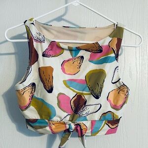 Lime Ricki | Multicolor Abstract Bathing Suit  Top | Size Small